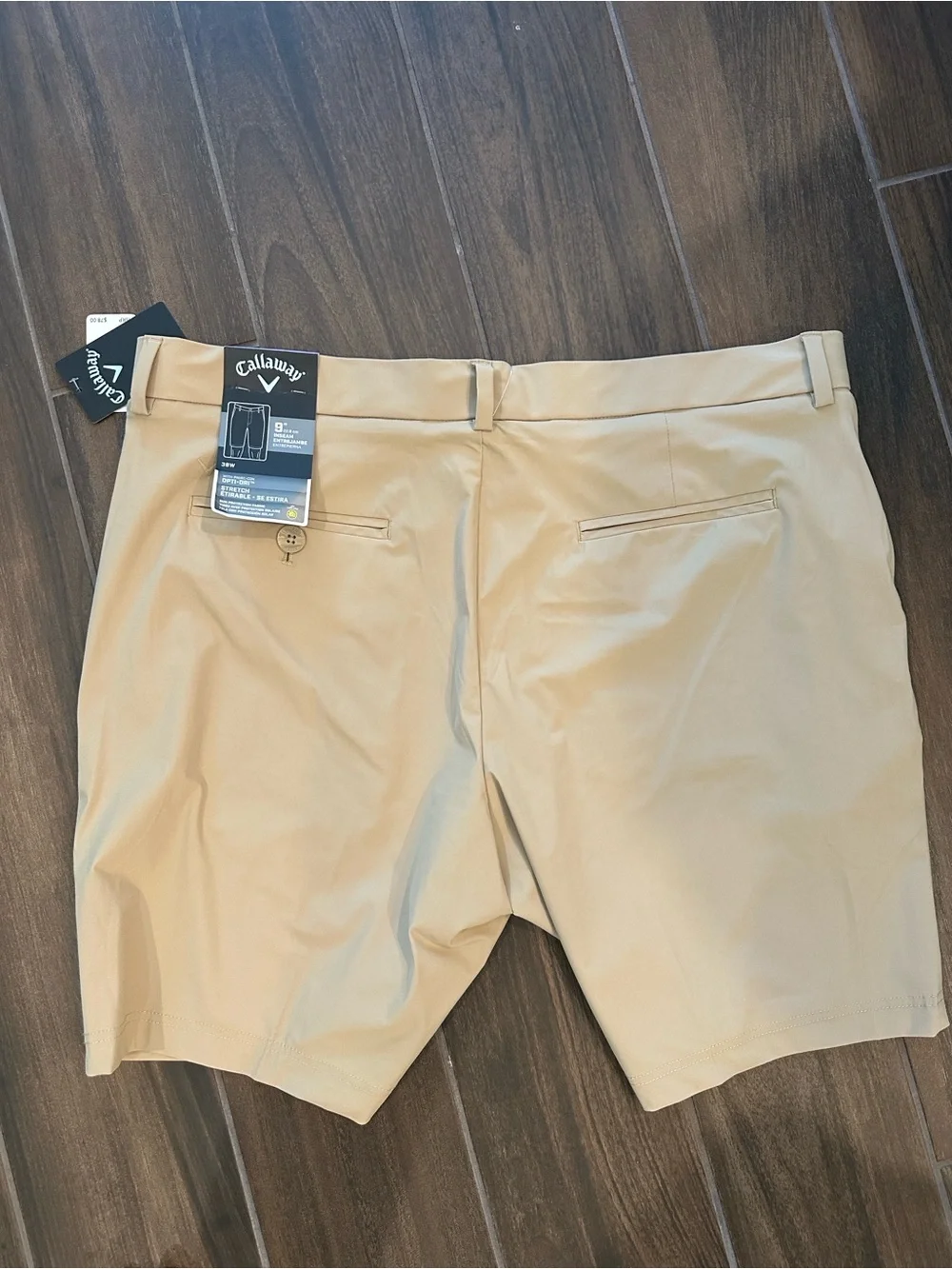 ⛳️  Callaway Men's Golf Shorts in Light Khaki Opti-Dri UPF 50 size-38